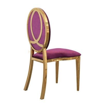 Hot Sale Produce Purple Velvet Chair Directly Factory Wholesale Gold Silver Metal Stacking Hotel Party Banquet Wedding Chair