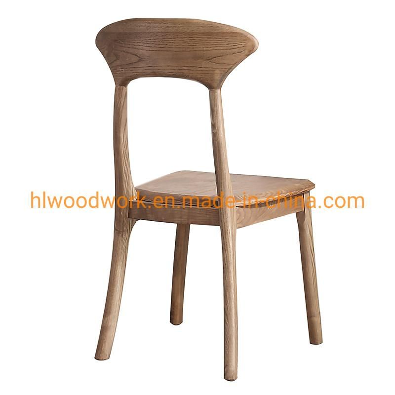 Antique Wooden Dining Chair Home Hotel Resteraunt Chair Axe Back Chair Ash Wood Walnut Color Solod Wood Chair Wholesale Modern Design Cheap Hot Sale