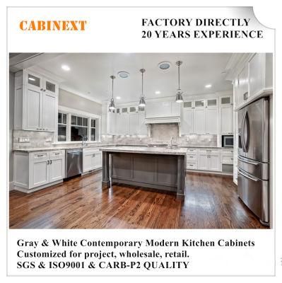 Modern Design Lacquer Painting White Shaker Kitchen Cabinets Solid Wood