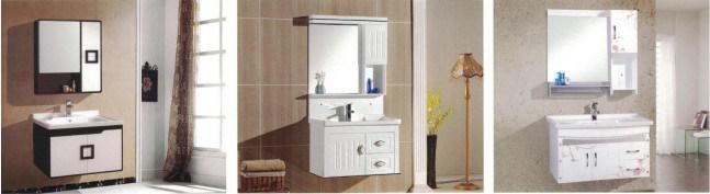 Sairi 2020 China Modern Aluminum White Mirror Cabinet Bathroom Vanity Toilet Furniture Bathroom Cabinet with Ceramic Wash Sink