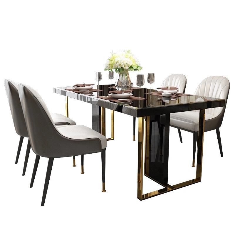 Hotel Restaurant Furniture Hotel Dining Table Metal Table Marble Top Dining Table Metal Gold Dining Table Furniture