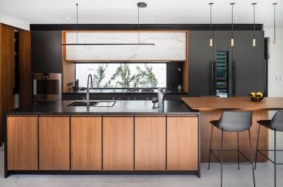 Fashionable Australia Matt Black Pantry Home Furnishings Rangehood Overhead Wholesale Kitchen Cabinets