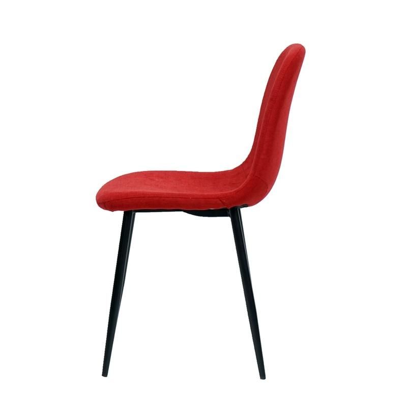 High Quality Room Furniture Chair with Luxury Fabric Red Dining Chair