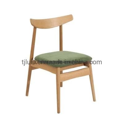High Quality Modern Restaurant Wooden Cafe Lounge Dining Room Chair Upholstered Fabric Cover Cafe Bar Pub Wood Dining Chair