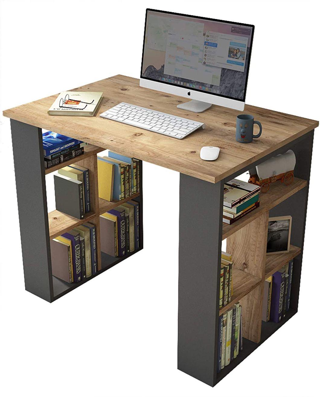 Hot Selling Good Quality Density Board Home Office Desk Wooden Metal Computer Table