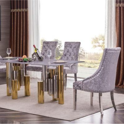 European Style Modern Marble Top Dining Table Set