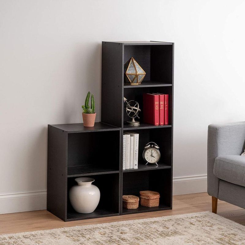 Modern Wooden 2-Tiers Bookshelf for Home Office