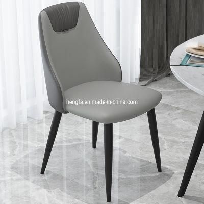 Nordic Balcony Dining Furniture Soft Upholstered PU Leather Chair