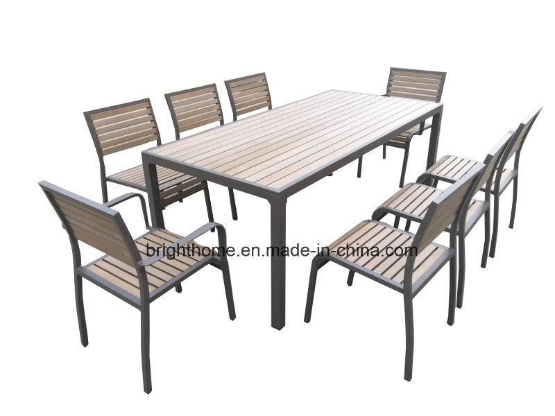 General Used Outdoor Garden Patio Plastic Wood Dining Set Polywood Outdoor Leisure Furniture Outdoor Dining Set