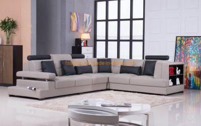 Modern European Style Home Bedroom Top Grain Leather L Shape Living Room Furniture Corner Sofa Set