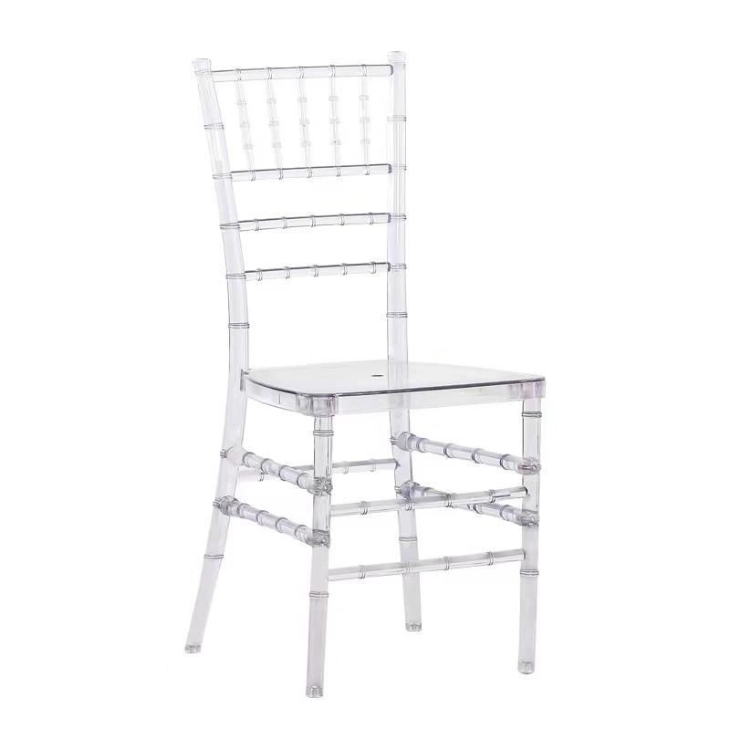 Wholesale White PP Plastic Tiffany Chair Banquet Dinning Style Clear Resin Crystal Transparente Wedding Napoleon Chairs