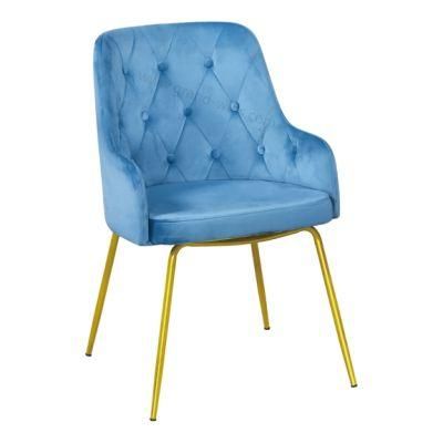Modern Style Factory Sell Golden Base Fabric Dining Chair