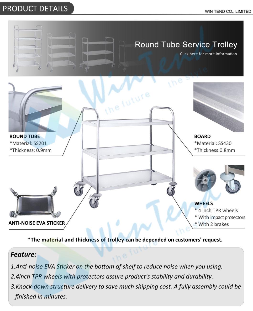 2 Tiers Hotel Kitchen Equipment Water Transfer Printing Service Trolley