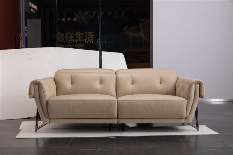 Modern Design White Color Half Leather Sofa