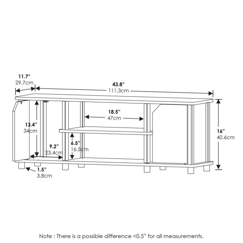 TV Stand Entertainment Center with Shelf and Storage