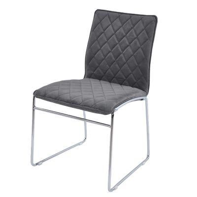Single Fabric Luxury Dining Room Velvet Dark Gray High Back Modern Dining Chairs
