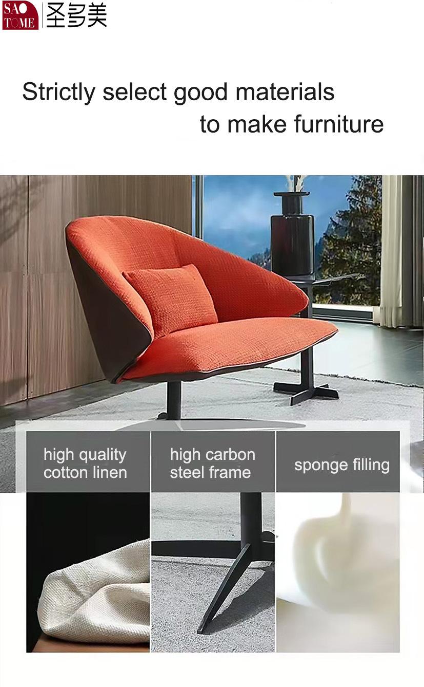 Metal Frame PU Round Chair with Arms for Hotel and Living Room