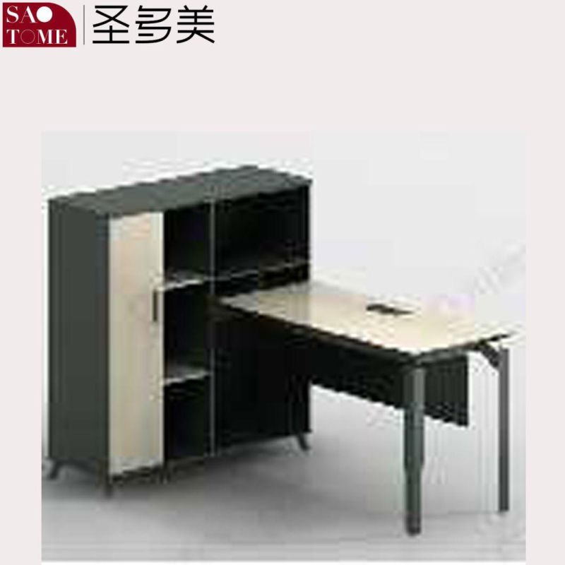 Modern Office Furniture Ordinary Four-Person Office Desk with Side Cabinet