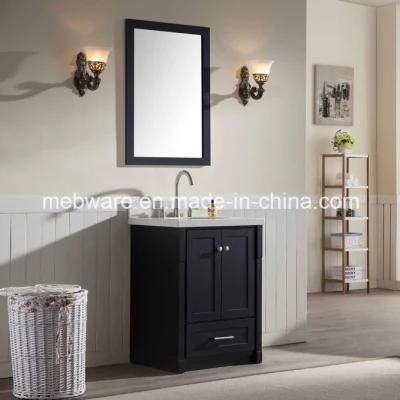 25&quot; Single Sink Solid Wood Bathroom Vanities in Black