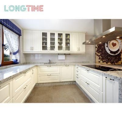 China Factory Supply Classic Design Solid Wooden U-Shape Hampter Door Kitchen Cabinet for Home