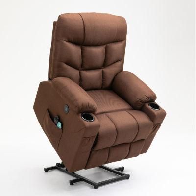 Modern Living Room Home Hotel Furniture Big Size Reclining Lift Sofa for The Elderly with USB Charger