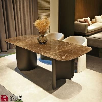 New Italy Design Patern Top Dining Table with Marble