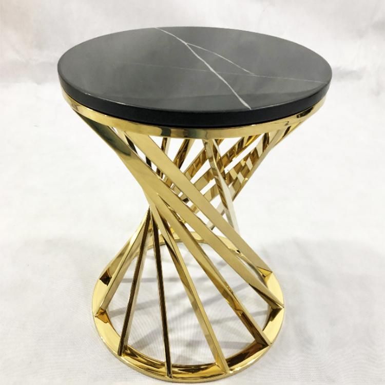 Living Room Round Side Table Marble Top Coffee Table Sofa Back Coffee Side Table Tea Table Set Home Furnitures for Villa and Hotel