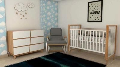 Solid Wood Modern Baby Bed Kindergarten Furniture