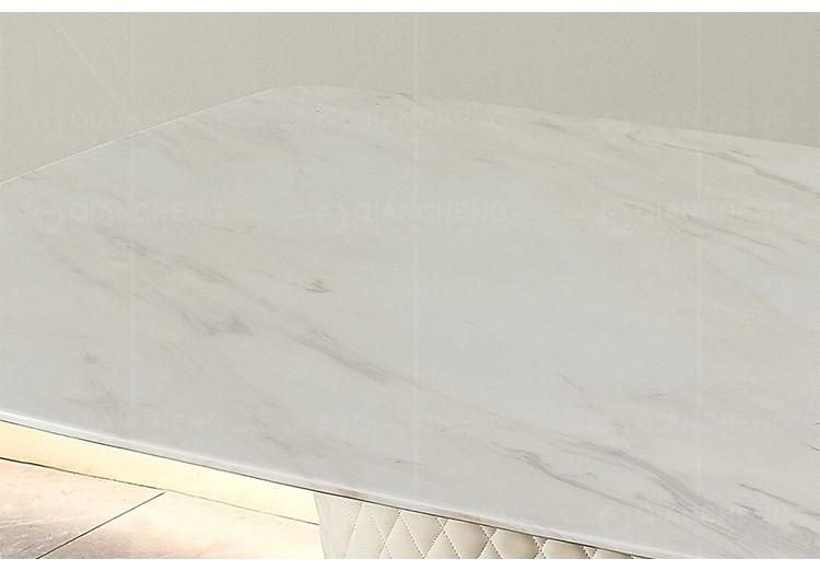 Dining Room Furniture 8 Seater Marble Gold Stainless Steel Modern Dining Table
