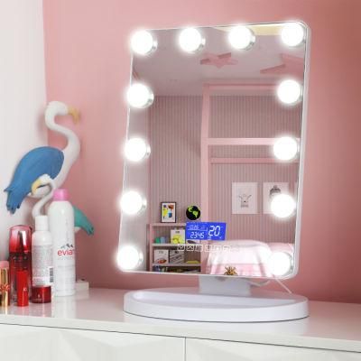 Tabletop Dressing Makeup Vanity Hollywood LED Mirror with Bluetooth Speaker