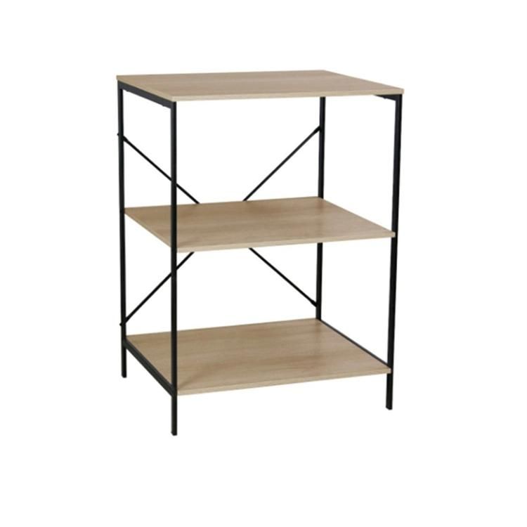 Modern Simple Design Wooden 3 Level Bookshelf for Office Room Bookcase