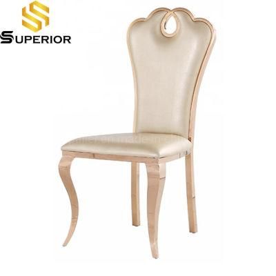 Wholesale Wedding Decoration Rose Gold Dining Chairs with High Back