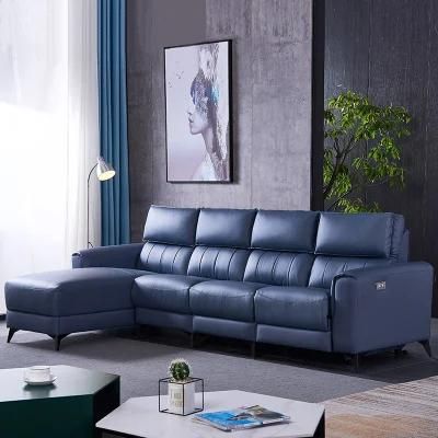 Popular New Design Home Furniture Modern Sofa High Quality Electric Functional Leather Leisure Sofa with USB Charger