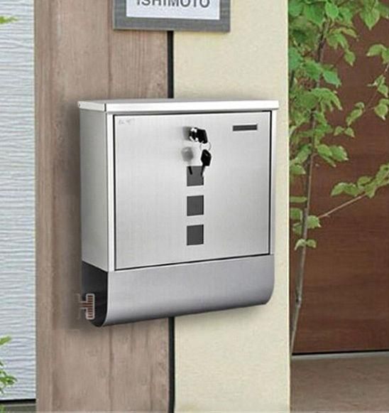 Letter Box Stainless Steel Mailbox with Sturdy Key Lock Wall Mounted Waterproof Mail Box with Transparent Cover