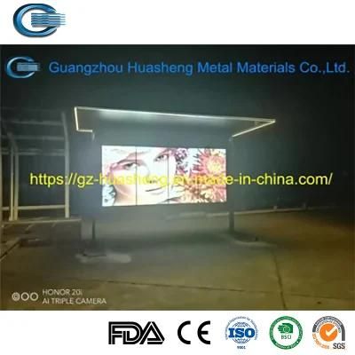 Huasheng Small Bus Stop Shelters China Steel Bus Stop Shelter Manufacturers High Quality Modern Design Solar Bus Stop Shelter