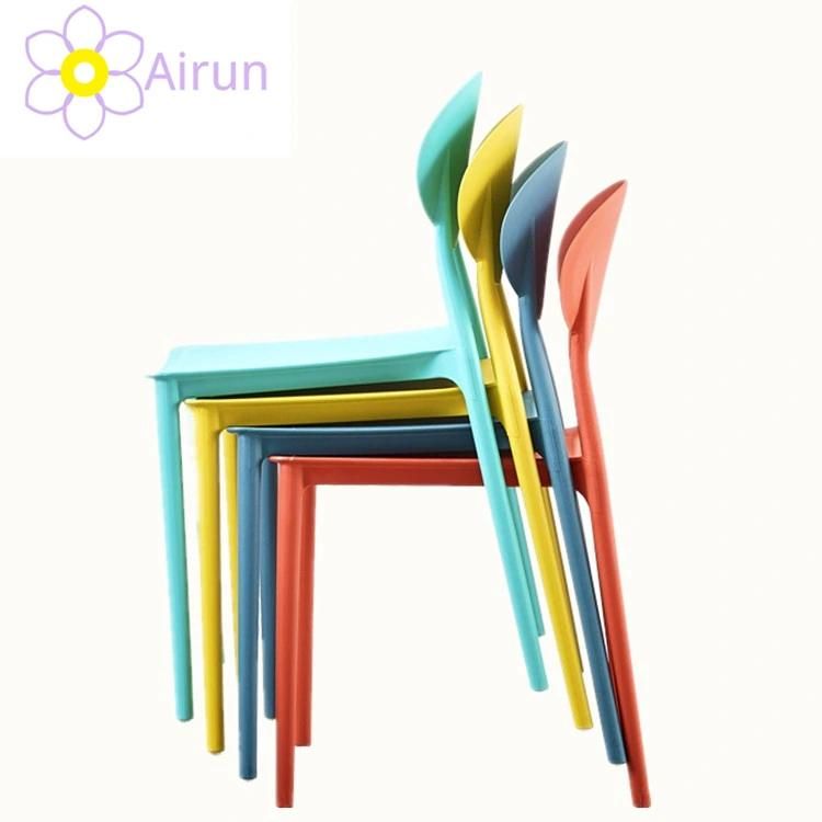 High Quality Adult Fashionable Restaurant Dining Outdoor Backrest Colorful Leisure PP Plastic Chair