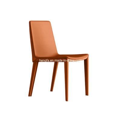 Luxury Dining Room Furniture Leather Reception Chair with Metal Legs
