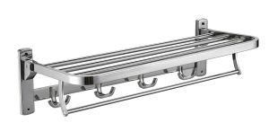 Modern 304 Stainless Steel Bathroom Towel Rack with Clothes Hooks
