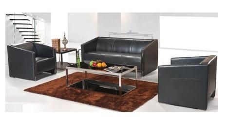 Modern Design PU Leather Three Person Seat Office Sofa