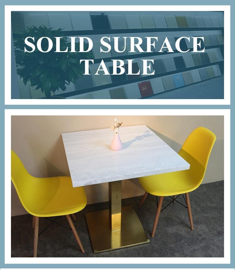 KKR Round Table Fast Food Artificial Stone Solid Surface Table Marble Table Top for Restaurant