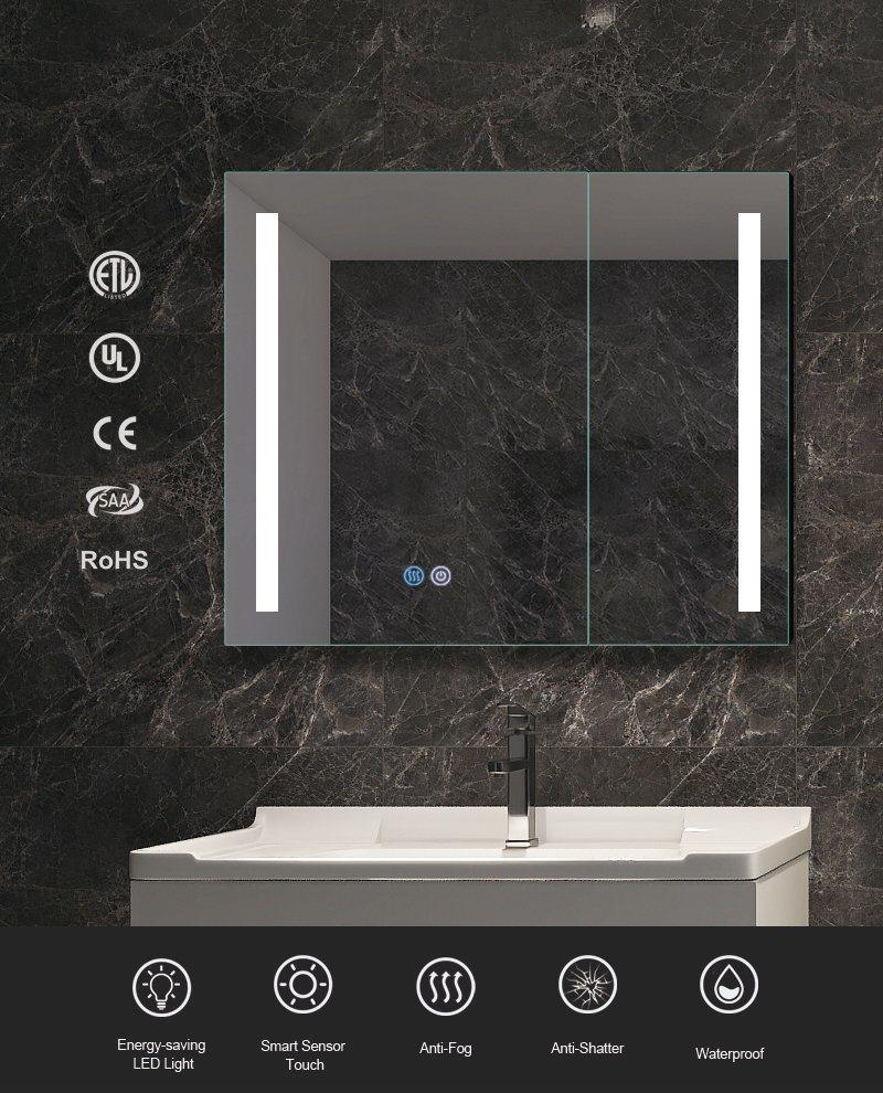 Wall Mounted Smart LED Makeup Cabinet Glass Mirror