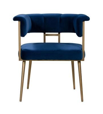 Modern Furniture Velvet Luxury Reclining Armchair Metal Leg Living Room Single Chair