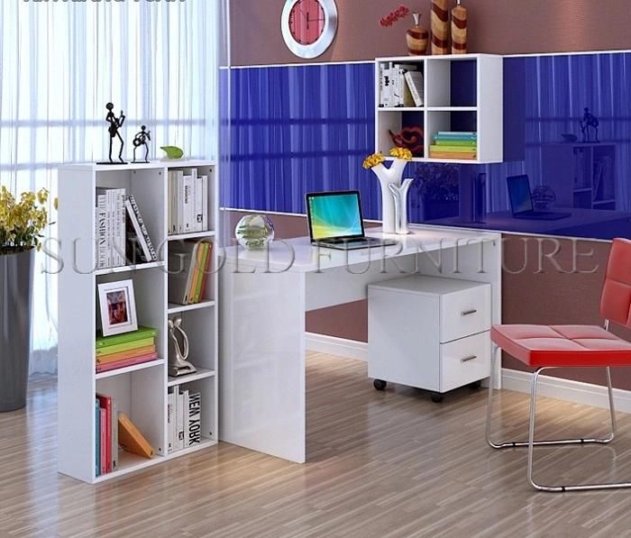 Cheap Price Office Study White Computer Desk with Cabinet (SZ-OD099)