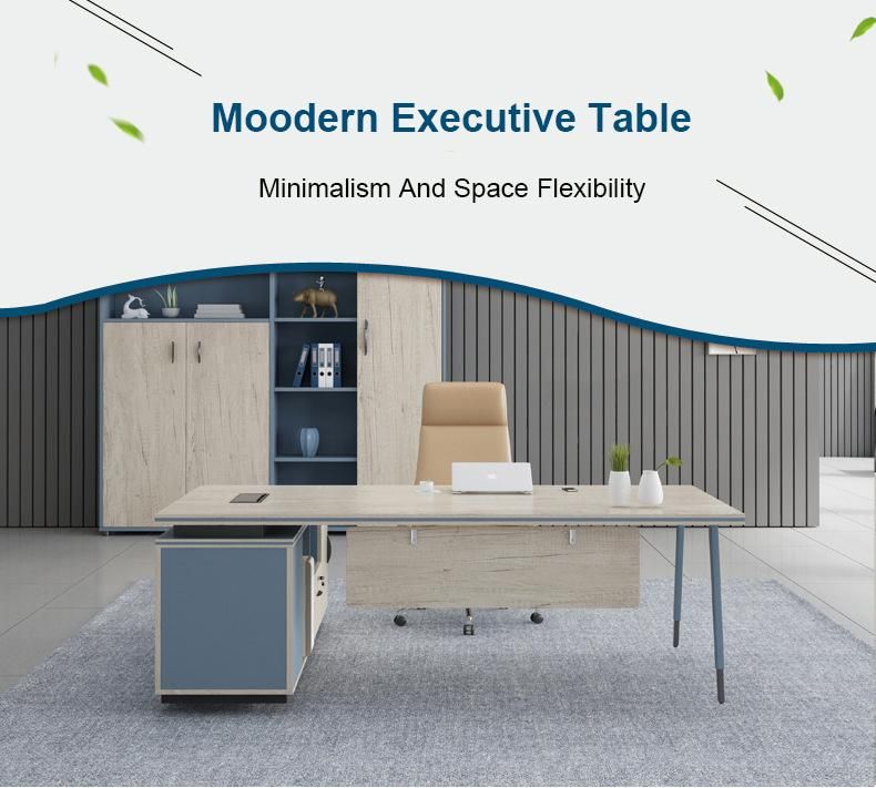 Elegant Modern Bussiness Wooden Furniture Office CEO Boss Laptop Table