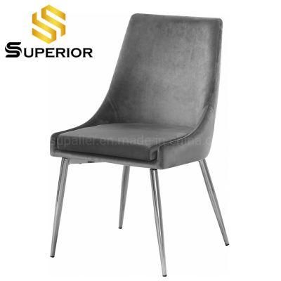 European Style Hot Stainless Steel Velvet Dinner Chair for Sale