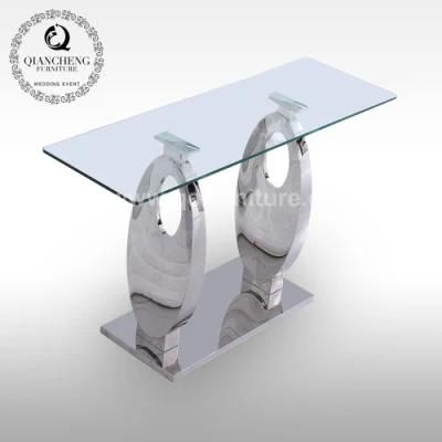 Wholesale Glass Top Modern Living Room Furniture Console Table