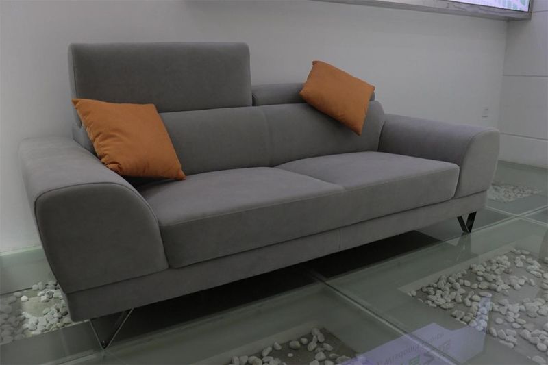 Wholesale 2022 New Style Customizable Grey Color Living Furniture Single Fabric Sofa