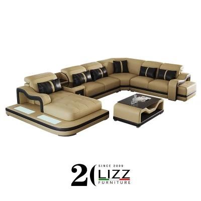 New Design LED American Sofa Leather Sofa Modern Home Furnitue Sofa
