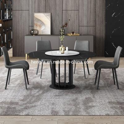 Nordic Restaurant Furniture Metal Frame Marble Top Dining Table