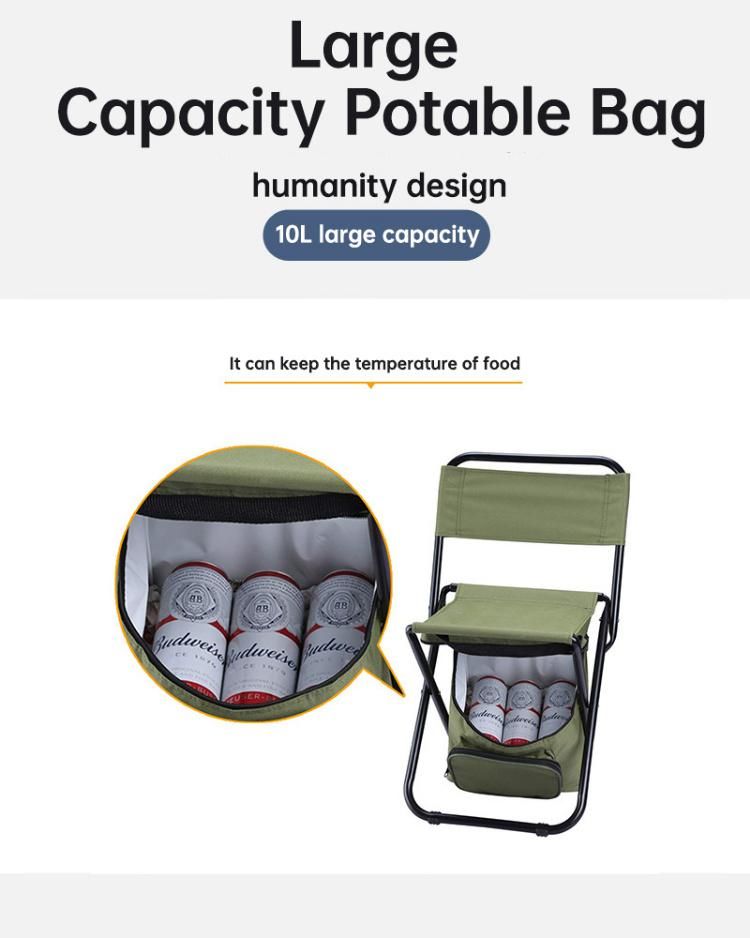 Portable Cooler Backpack with Chair Outdoor Folding Waterproof Chair Cooler Bags Suitable